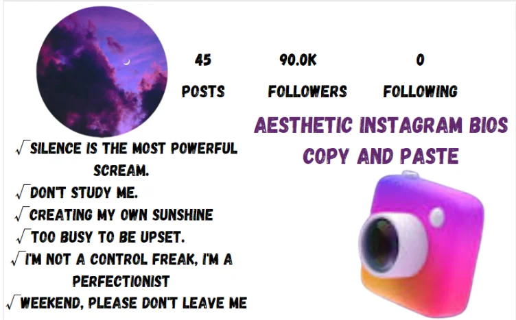 Aesthetic Instagram Bios Copy And Paste
