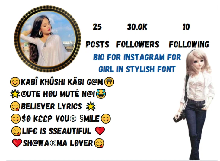 Bio For Instagram For Girl In Stylish Font