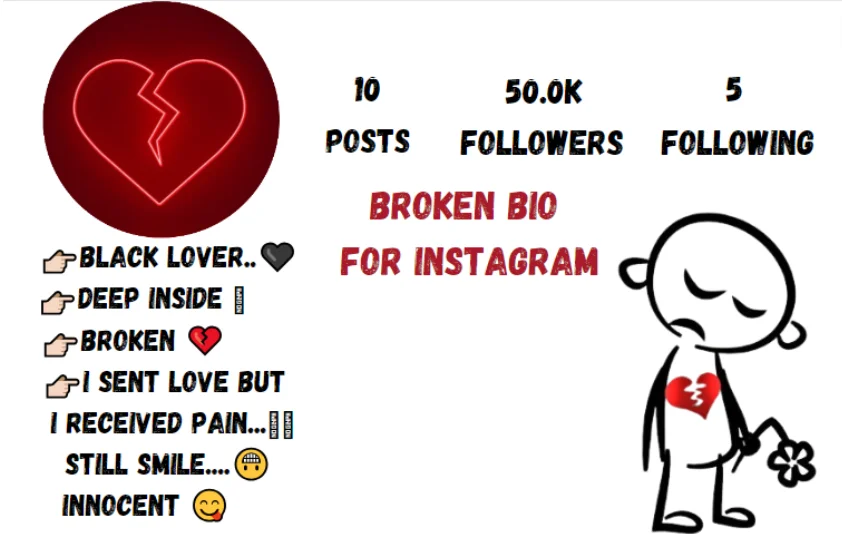 Broken bio for Instagram