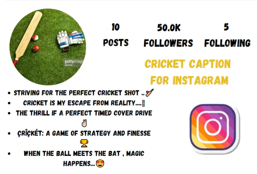 Cricket caption for Instagram