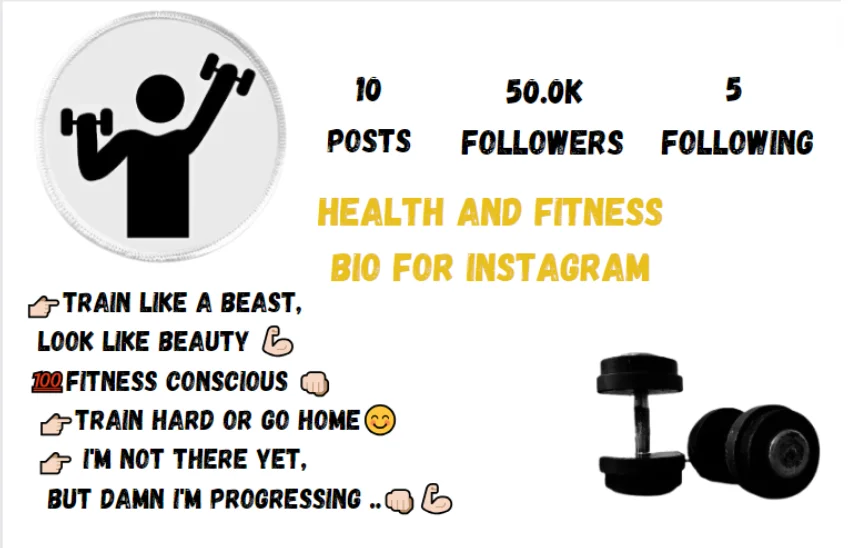 Health and fitness bio for instagram