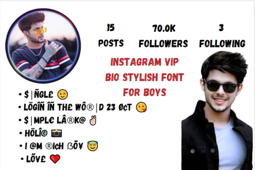 Instagram VIP Bio Stylish Font For Boys