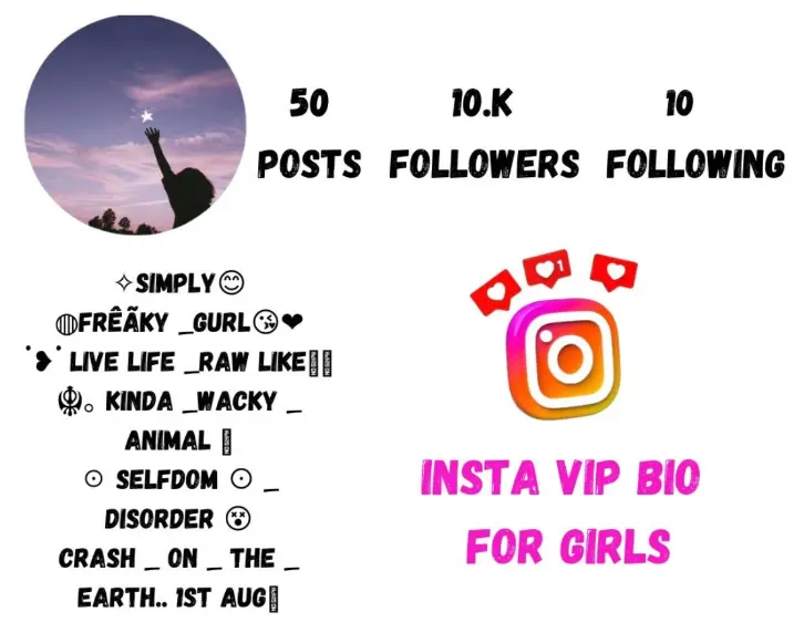 Instagram Vip Bio For Girls
