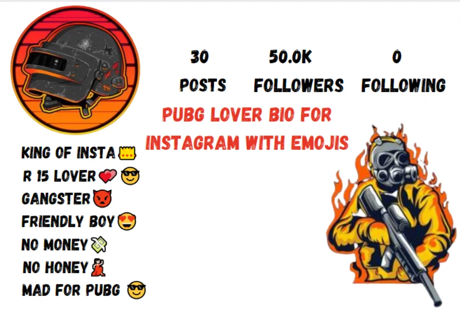PUBG Lover Bio For Instagram With Emojis