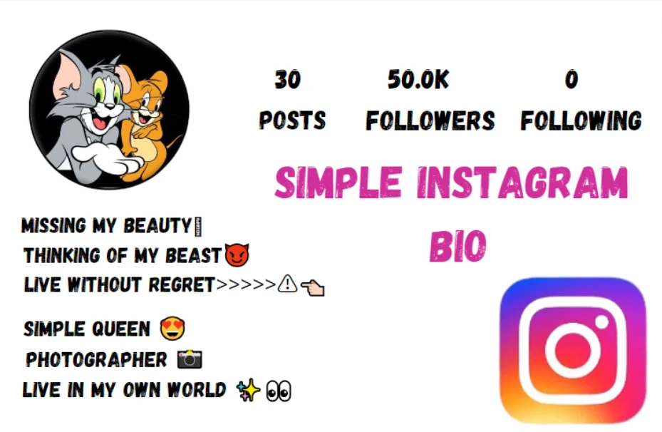 Simple Instagram bio