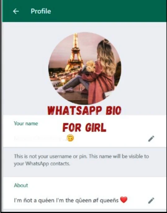 WhatsApp bio for girls