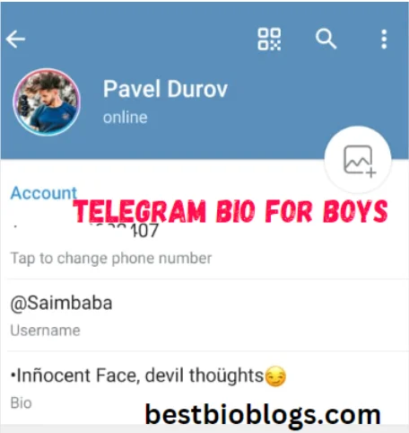 Telegram Bio For Boys