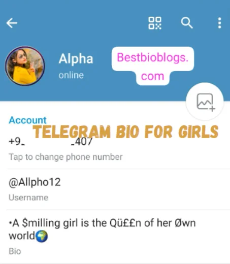 Telegram Bio For Girls