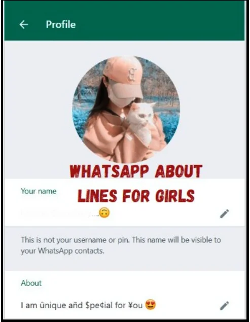 WhatsApp About lines For Girls 
