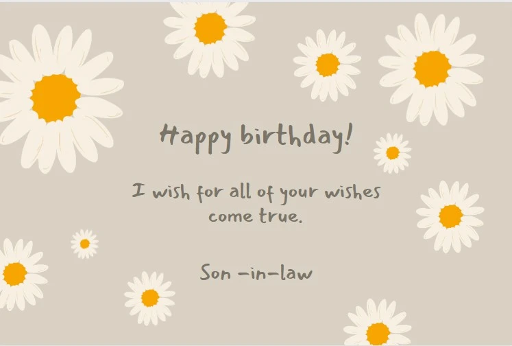Happy birthday, son in law Wishes